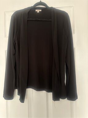 Zenana M Black Drape Open Front Cardigan Size L